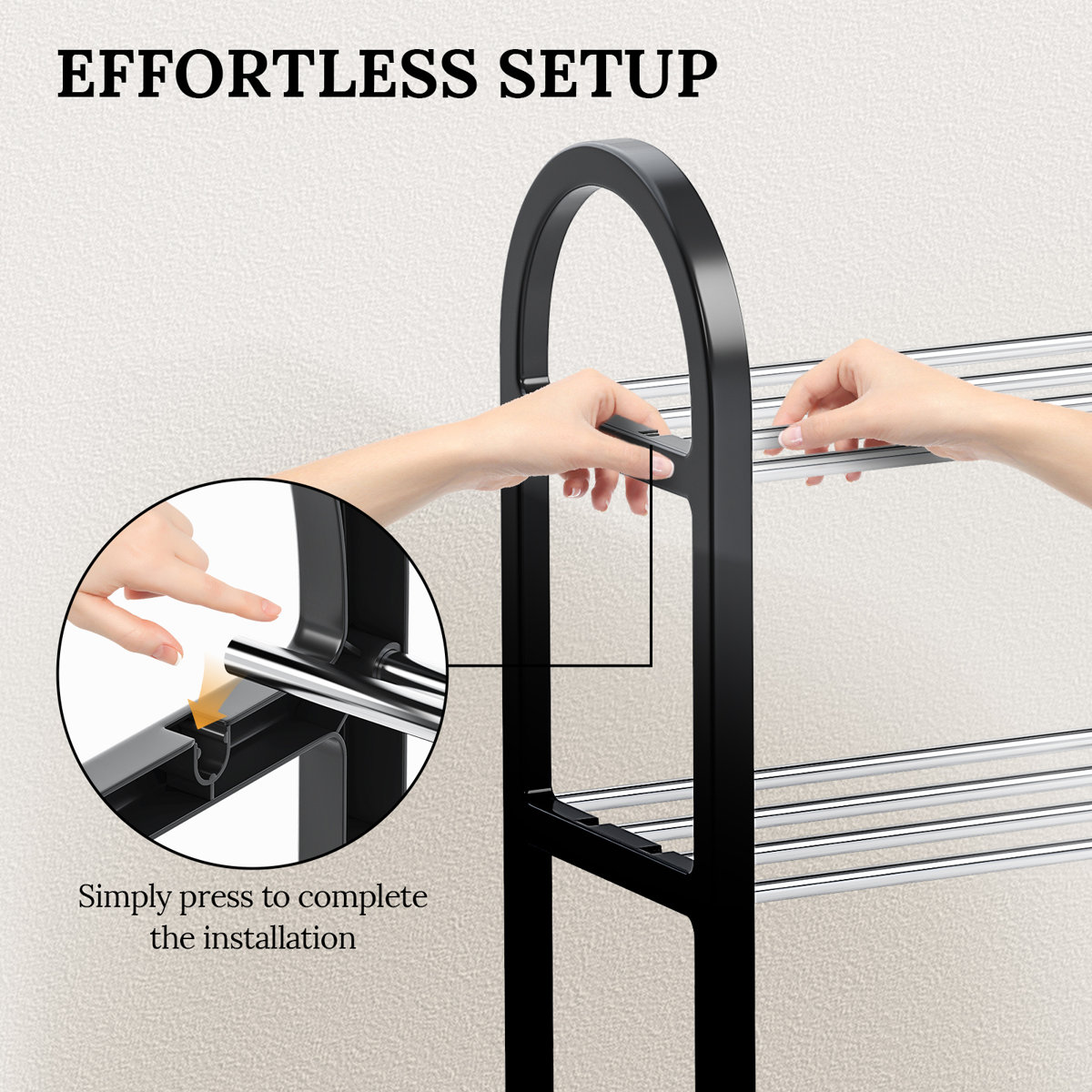 4 Tier Shoe Rack for Closet, Space-Saving & Durable Shoe Organizer, Easy Assembly Black 12 Pair Shoe Storage for Entryway